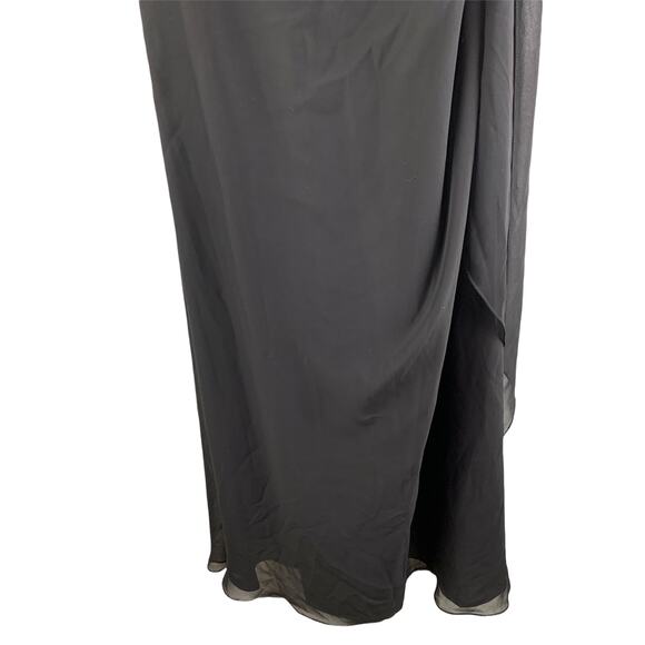 Val Stefani Long Chiffon Black Formal Dress With Draped Bodice. Womens Size 4 - Picture 8 of 10